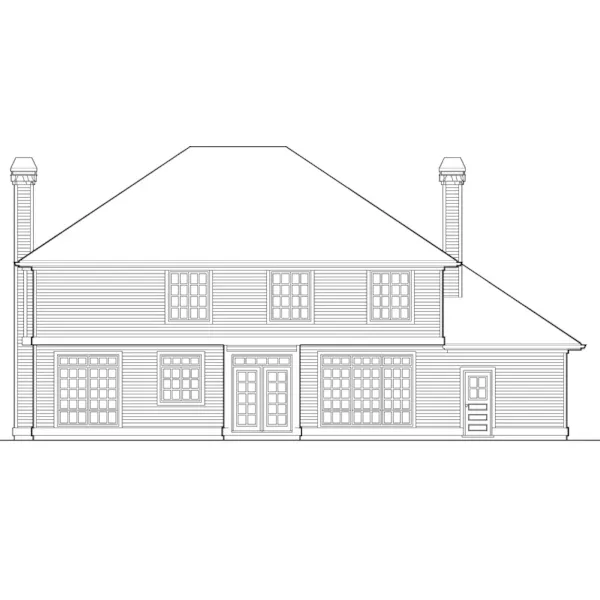 Traditional House Plan Rear Elevation - Country Pond Traditional Home 011D-0153 - Search House Plans and More