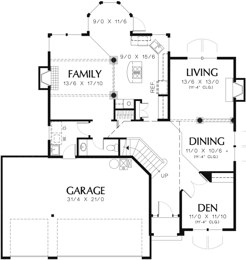 European House Plan First Floor - Bal Harbor Bay European Home 011D-0163 - Search House Plans and More