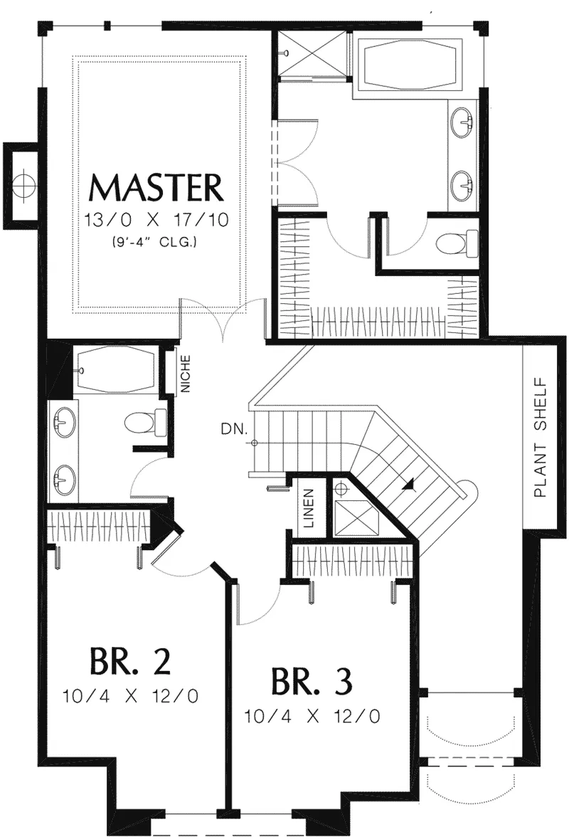 European House Plan Second Floor - Bal Harbor Bay European Home 011D-0163 - Search House Plans and More