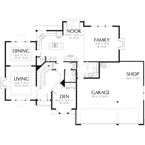 Country French House Plan First Floor - Holliman Traditional Home 011D-0166 - Search House Plans and More