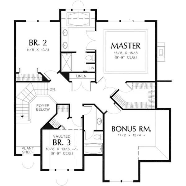 Country French House Plan Second Floor - Holliman Traditional Home 011D-0166 - Search House Plans and More