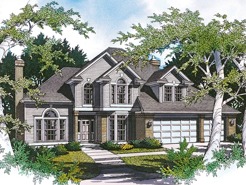 Neoclassical House Plan Front Image - Holliman Traditional Home 011D-0166 - Search House Plans and More