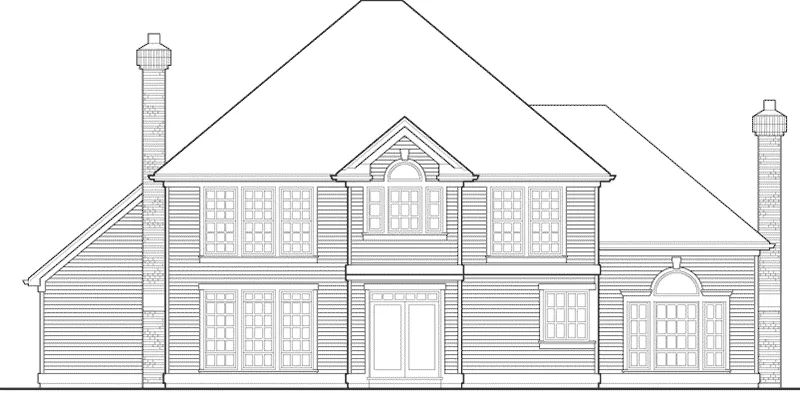 Traditional House Plan Rear Elevation - Holliman Traditional Home 011D-0166 - Search House Plans and More