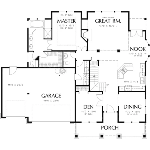 Craftsman House Plan First Floor - Johnsford Neoclassical Home 011D-0168 - Search House Plans and More