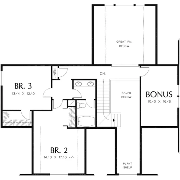 Craftsman House Plan Second Floor - Johnsford Neoclassical Home 011D-0168 - Search House Plans and More