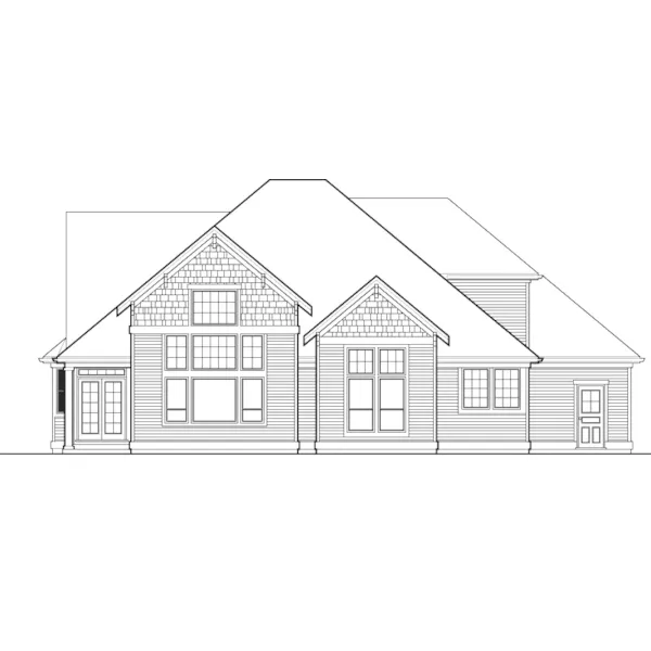 Craftsman House Plan Rear Elevation - Johnsford Neoclassical Home 011D-0168 - Search House Plans and More