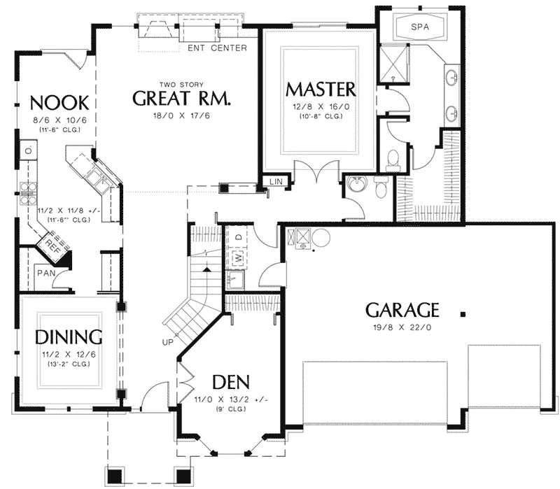 Traditional House Plan First Floor - Randolph Lake Traditional Home 011D-0172 - Shop House Plans and More