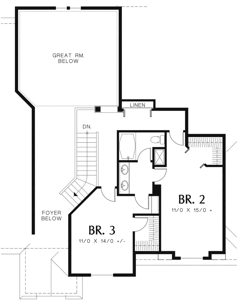 European House Plan Second Floor - Randolph Lake Traditional Home 011D-0172 - Shop House Plans and More