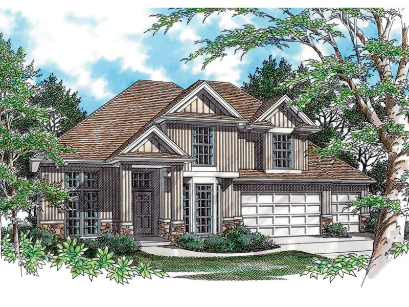 European House Plan Front Image - Randolph Lake Traditional Home 011D-0172 - Shop House Plans and More
