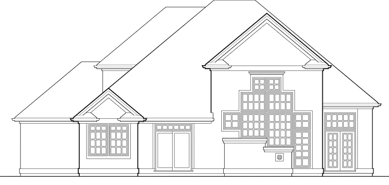 European House Plan Rear Elevation - Randolph Lake Traditional Home 011D-0172 - Shop House Plans and More
