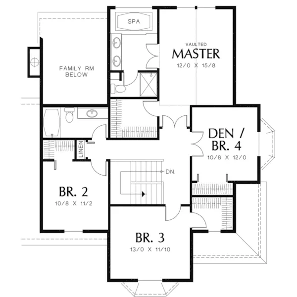 Traditional House Plan Second Floor - Province Country Farmhouse 011D-0175 - Shop House Plans and More