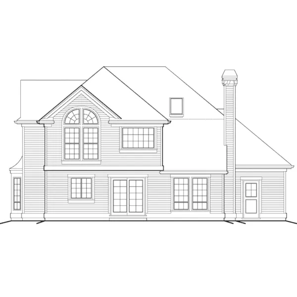 Traditional House Plan Rear Elevation - Province Country Farmhouse 011D-0175 - Shop House Plans and More