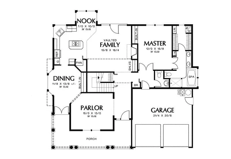 Southern House Plan First Floor - Raleigh Country Home 011D-0176 - Shop House Plans and More