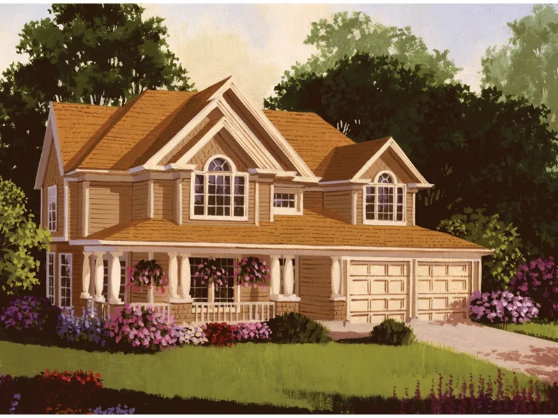 Farmhouse Plan Front Image - Raleigh Country Home 011D-0176 - Shop House Plans and More