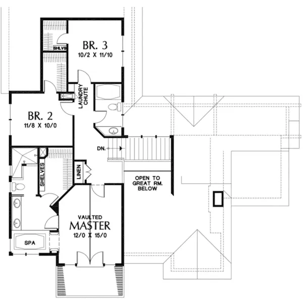 Rustic House Plan Second Floor - Roundhill Farm Craftsman Home 011D-0196 - Shop House Plans and More