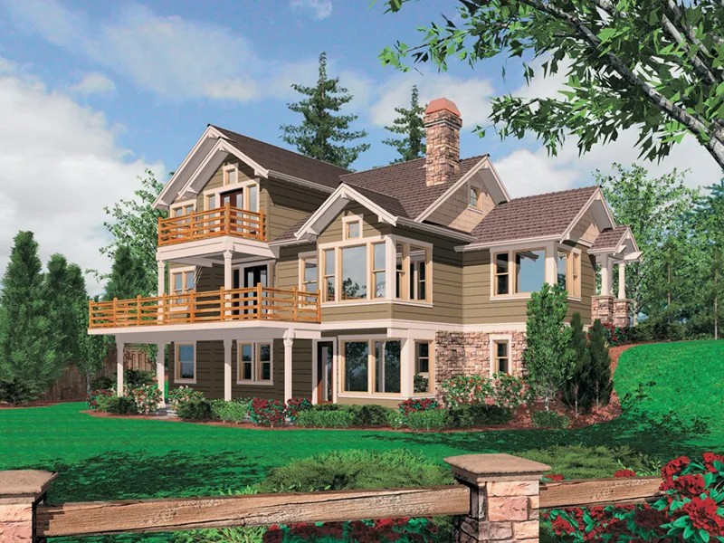 Shingle House Plan Color Image of House - Roundhill Farm Craftsman Home 011D-0196 - Shop House Plans and More
