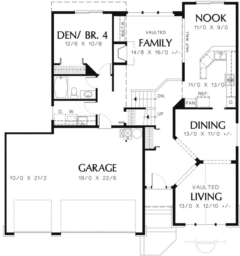 Traditional House Plan First Floor - Rustic Hill Craftsman Home 011D-0198 - Shop House Plans and More