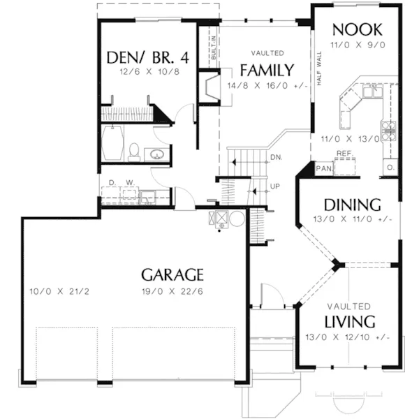 Neoclassical House Plan First Floor - Rustic Hill Craftsman Home 011D-0198 - Shop House Plans and More