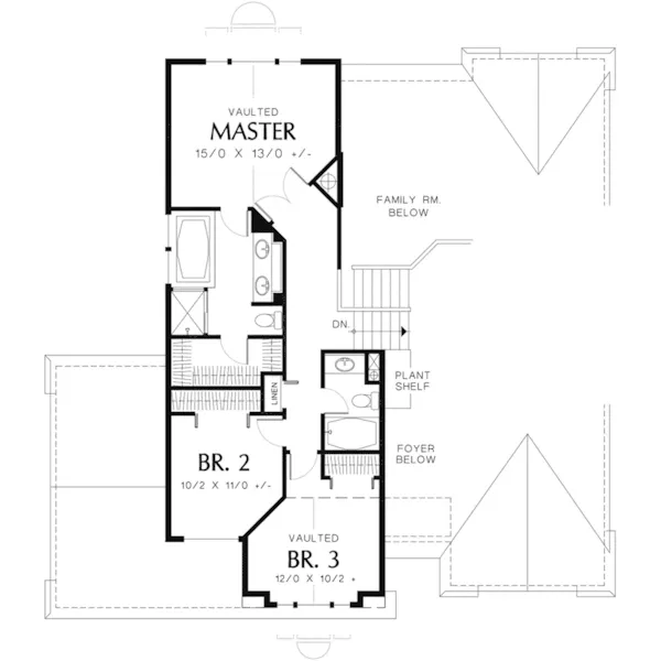 Neoclassical House Plan Second Floor - Rustic Hill Craftsman Home 011D-0198 - Shop House Plans and More