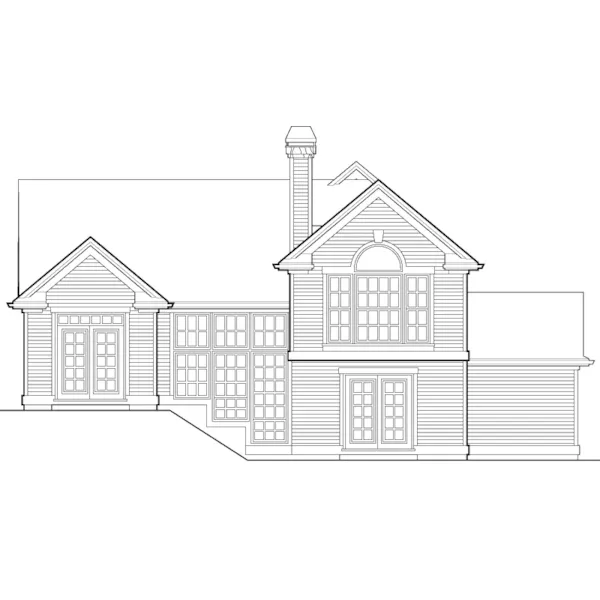 Neoclassical House Plan Rear Elevation - Rustic Hill Craftsman Home 011D-0198 - Shop House Plans and More