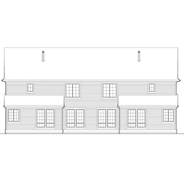 Multi-Family House Plan Rear Elevation - Darlington Hill Duplex 011D-0203 - Search House Plans and More