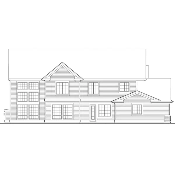 Colonial House Plan Rear Elevation - Sidney Bluff Duplex Home 011D-0206 - Shop House Plans and More