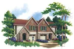 Country French House Plan Front Image - Woodsage European Duplex Home 011D-0210 - Shop House Plans and More