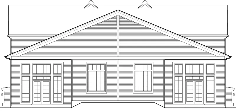 Country French House Plan Rear Elevation - Woodsage European Duplex Home 011D-0210 - Shop House Plans and More