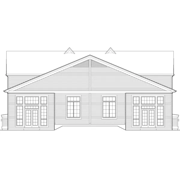 Multi-Family House Plan Rear Elevation - Woodsage European Duplex Home 011D-0210 - Shop House Plans and More