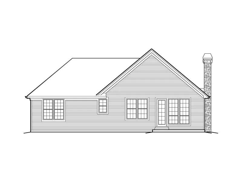 Craftsman House Plan Rear Elevation - Maribeth Country Ranch Home 011D-0224 - Shop House Plans and More