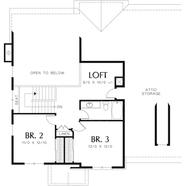 Country House Plan Second Floor - Dexter Creek Craftsman Home 011D-0239 - Search House Plans and More