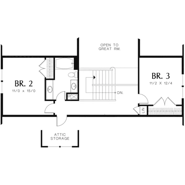 Traditional House Plan Second Floor - Timber Way Craftsman Home 011D-0243 - Shop House Plans and More