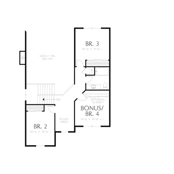 Country House Plan Second Floor - Upton Lake Traditional Home 011D-0245 - Shop House Plans and More