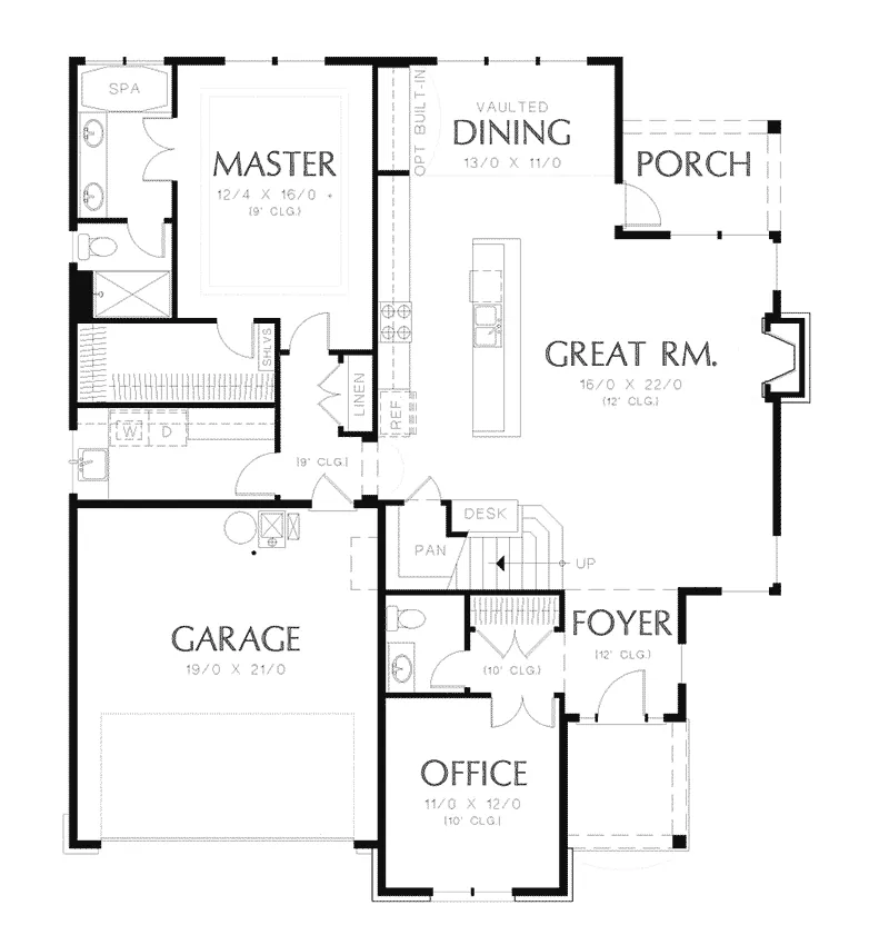 Cabin & Cottage House Plan First Floor - Edie Hill Craftsman Home 011D-0246 - Search House Plans and More