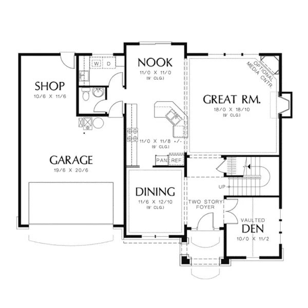 Arts & Crafts House Plan First Floor - 011D-0248 | House Plans and More