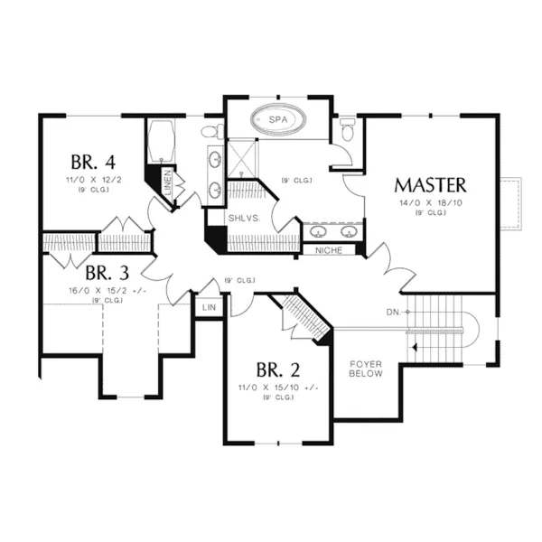 Arts & Crafts House Plan Second Floor - Barker Woods Rustic Tudor Home 011D-0248 | House Plans and More