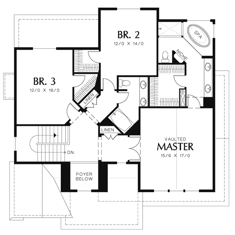 Country House Plan Second Floor - Newton Creek Craftsman Home 011D-0249 - Shop House Plans and More