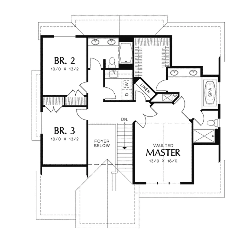 Cabin & Cottage House Plan Second Floor - Marney Valley Rustic Tudor Home 011D-0250 - Shop House Plans and More