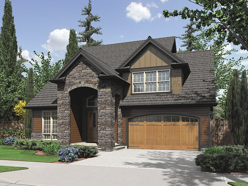 Traditional House Plan Front Image - Marney Valley Rustic Tudor Home 011D-0250 - Shop House Plans and More