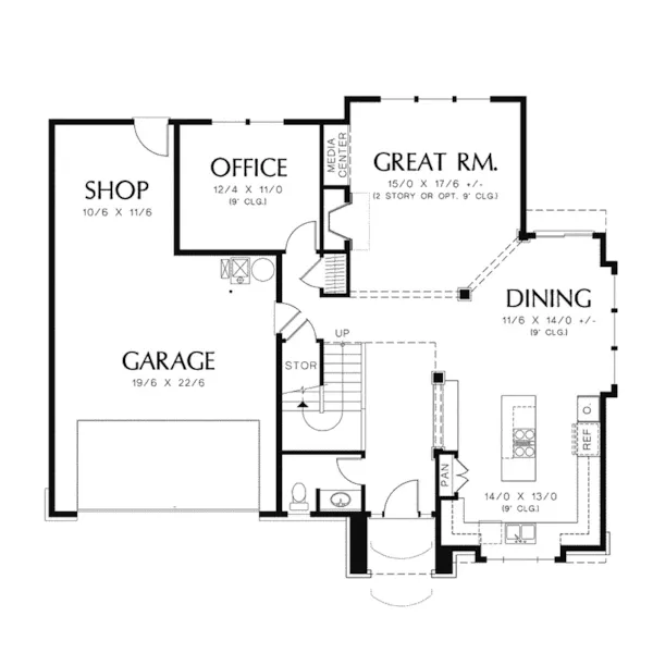 Shingle House Plan First Floor - Ridgewynd Neoclassical Home 011D-0251 - Shop House Plans and More