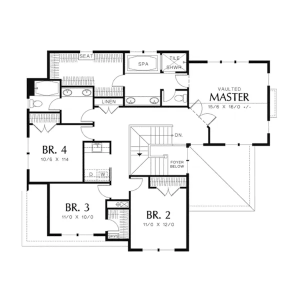 Cabin & Cottage House Plan Second Floor - 011D-0252 - Shop House Plans and More