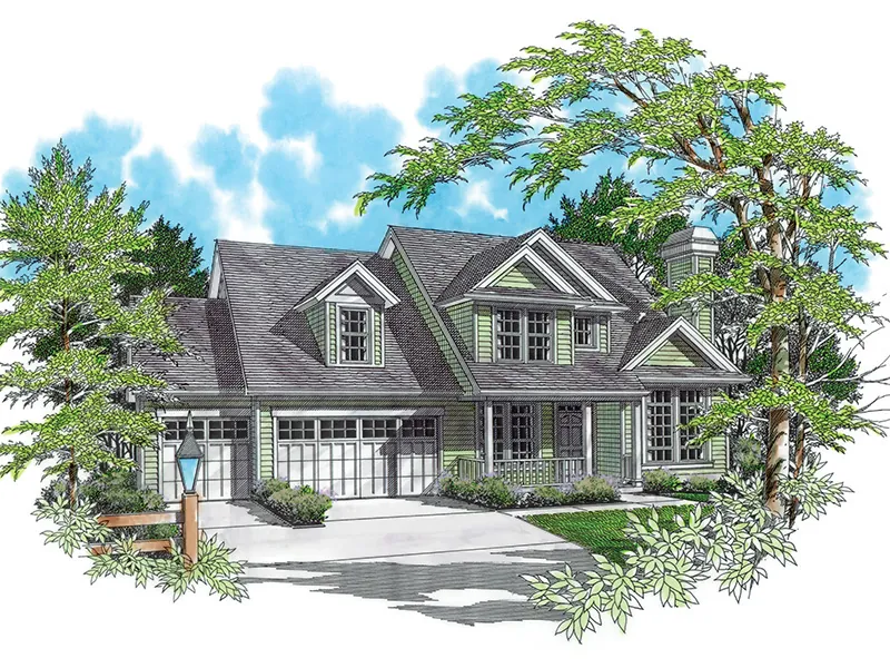 Traditional House Plan Front Image - Ridgefield Lake Country Home 011D-0258 - Shop House Plans and More