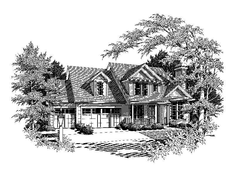 Farmhouse Plan Front Image of House - Ridgefield Lake Country Home 011D-0258 - Shop House Plans and More
