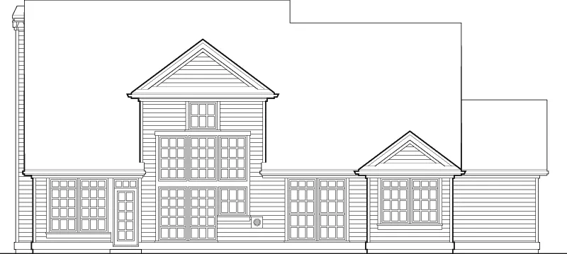 Country House Plan Rear Elevation - Ridgefield Lake Country Home 011D-0258 - Shop House Plans and More