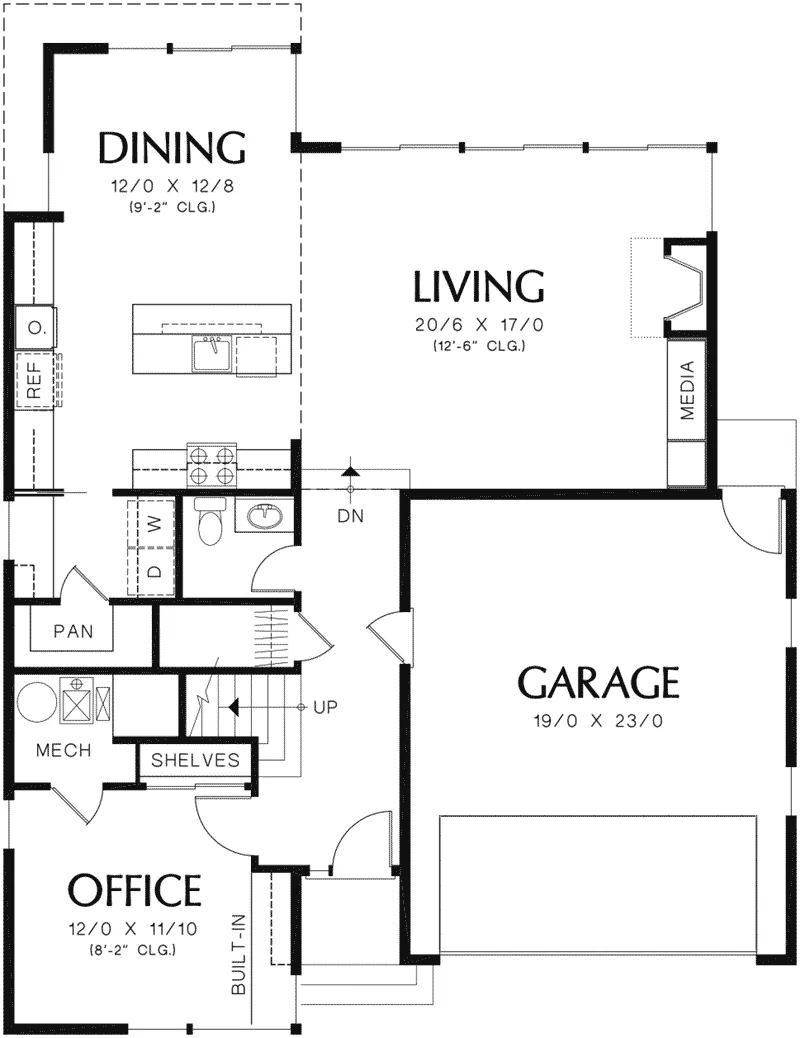 Mountain House Plan First Floor - Heika Modern Home 011D-0267 - Search House Plans and More