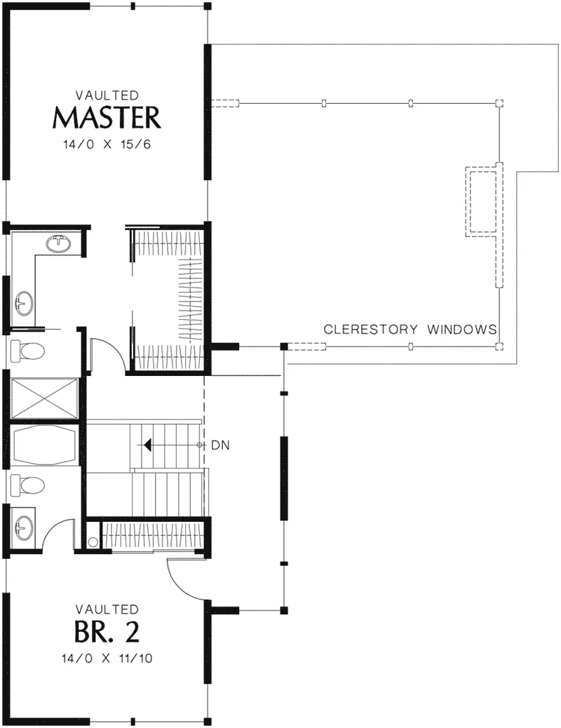 Beach & Coastal House Plan Second Floor - Heika Modern Home 011D-0267 - Search House Plans and More