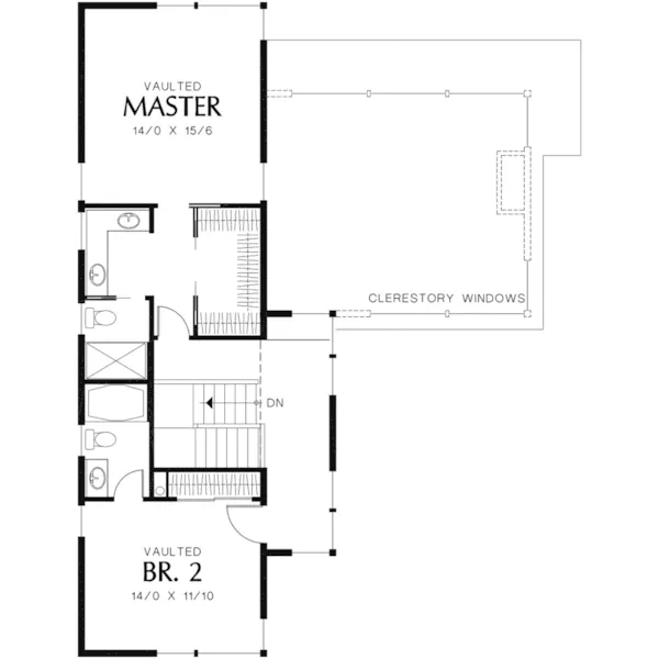 Beach & Coastal House Plan Second Floor - Heika Modern Home 011D-0267 - Search House Plans and More