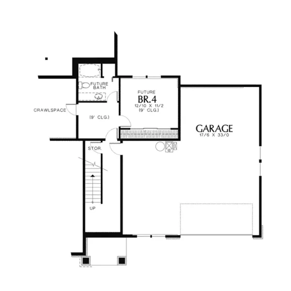 Arts & Crafts House Plan Lower Level Floor - Hewitt Bend Craftsman Home 011D-0269 - Search House Plans and More