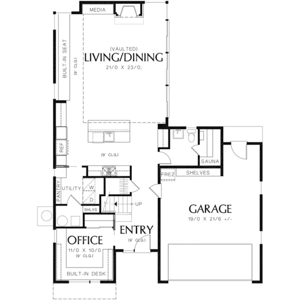 Modern House Plan First Floor - Tilda Modern Home 011D-0272 - Shop House Plans and More