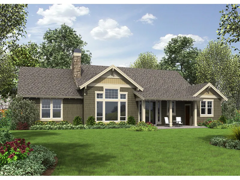 Ranch House Plan Rear Photo 01 - Chelsea Falls Craftsman Home 011D-0280 - Search House Plans and More